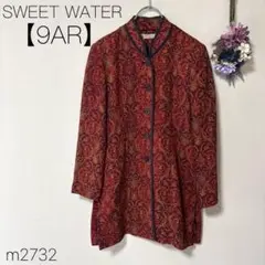 スウィートウォーター チャイナ服 長袖 シャツ 総柄 レッド 【9AR】