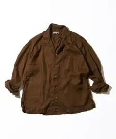 CAHLUMN Belgium Linen Open Collar Shirt