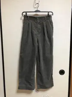 焦茶コーデュロイ ワイドパンツ