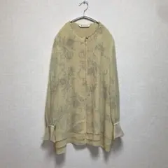 【DANAPARIS】ダナパリ　 薄い黄色 花柄 長袖シャツジャケット 9号