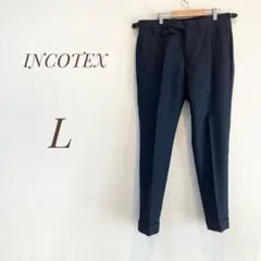 美品✨【INCOTEX】スラックスウールパンツ　ネイビー　48 フォーマル　L