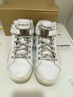 MARK&LONA 26cm ゴルフシューズ(スパイクレス) ハイカット 白