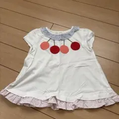 ベイビーチアー チェリーアップリケ付きTシャツ　100