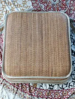 天然素材 籐座布団 4枚組 55×55cm 夏用 涼感 クッション