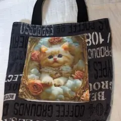 トートバックパネル猫両面ハンドメイド