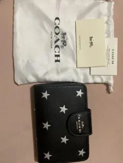 COACH 星柄 ブラック 二つ折り財布