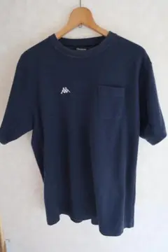 Kappa ネイビー Tシャツ ポケット付き 丸首 　Oサイズ　紺色　　中古