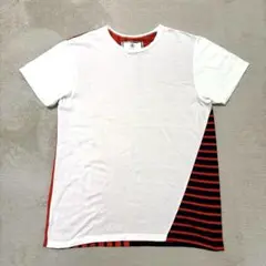 プチバトーTシャツ セドリック・シャルリエ コラボ メンズLサイズ 白×赤黒