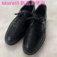 マレリー Marelli ブラックレザー レースアップシューズ