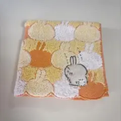 ちいかわ うさぎ ハンドタオル ハンカチ オレンジ 総柄