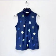 【美品】adabat アダバット ハーフジップ ノースリーブシャツ ゴルフ 38