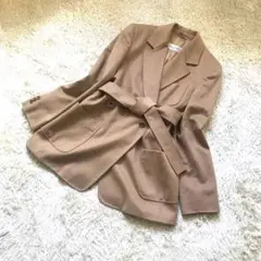 ★新品同様★最高級★キャメル100%★マックスマーラ ベルテッドコート 白タグ