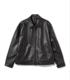 BEAMS レザー　ジップブルゾン