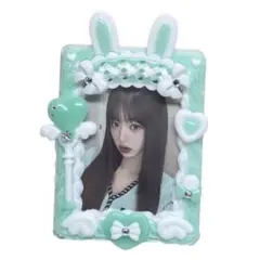 813♡ ホイップデコ　ラメ入りグリーン　緑　うさ耳魔法ステッキ　レースアップ