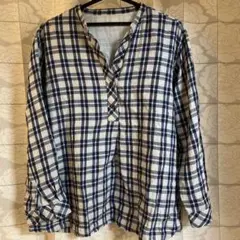 122 大きいサイズ　クロコダイル　シャツ　カットソー　チェック　2Lサイズ