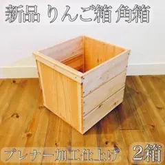 りんご箱 角箱 2箱 // 木箱 棚 ストレージボックス ウッドボックス 収納
