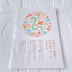 年賀状じまい 葉書 10枚 私製ハガキ シンプル カラー 花柄　へび