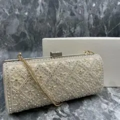 【美品】　東京ソワール　パーティバッグ　クラッチバッグ　ビジュー　2way 箱付