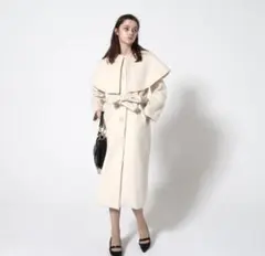 エピヌ épine epine ケープ シャギー ロングコート アイボリー