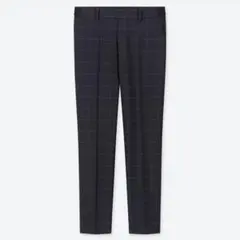 UNIQLO EZYアンクルパンツ　ウィンドウペン　Mサイズ　ネイビー