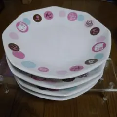 キティ中華皿八角形プレート4枚セット