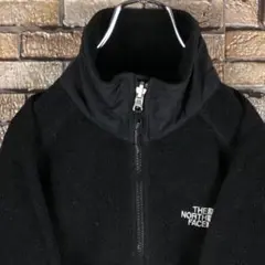 希少☆ M レディース ノースフェイス フリース 黒 刺繍ロゴ ブラック