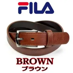 茶 003フィラ FILA ベルト ピンバックル 2.8cm ブラウン
