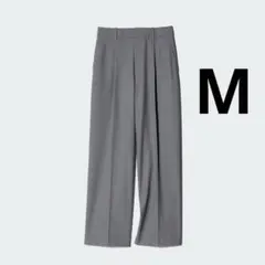 UNIQLO ユニクロ　タックワイドパンツ　スラックス　グレー　Mサイズ