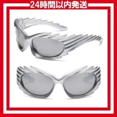 A153 サイバーパンク　サングラス　テック系　Y2　シルバー　銀 omU