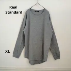 Real Standard グレー クルーネック 長袖 トップス メンズ XL