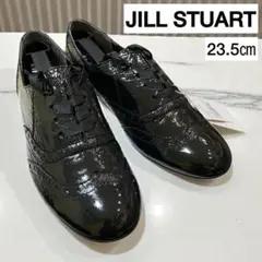 未使用✨ジルスチュアート エナメル 本革シューズ レースアップ 23.5 黒