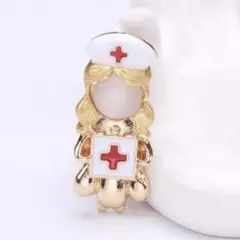 ブローチ　エナメルガール　ナース　看護師　赤十字　かわいい　可愛い　キュート