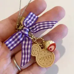【数回使用♥︎美品】ミッキー型クッキー キーホルダー