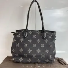 CELINE セリーヌ マカダム柄 ショルダー トートバッグ グレー ブランド