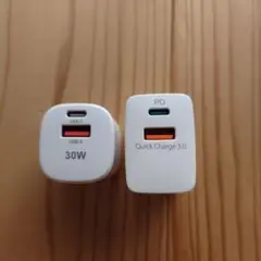 充電アダプター Type-C&USB 2個セット【A7】
