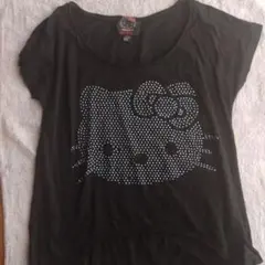 ハローキティ スパンコール Tシャツ 黒 半袖