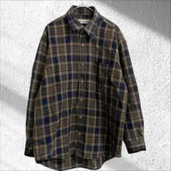 リップグロス 長袖 カジュアルシャツ フィッシュテール チェック柄 ゆるダボ