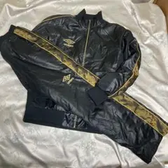 UMBRO セットアップ　ナイロン　黒×金　00s M 希少 L