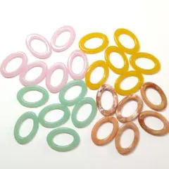アクリルパーツセット24個　オーバル　ハンドメイド　素材　材料