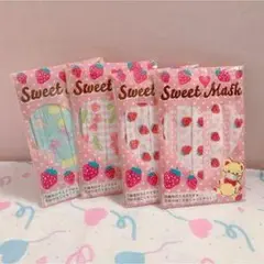 いちご柄マスク 4パックセット
