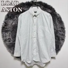 ●LOAD ASTONボタンダウンシャツ（L相当）スクエアチェック柄　カジュアル