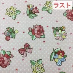 松山敦子 YUWA 生地 50㎝ レトロパッチワークフラワー　ピンク