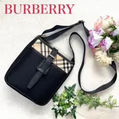 【美品】 バーバリー ショルダーバッグ ノバチェック ポシェット フラップ