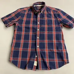 半袖チェック柄シャツ　S size