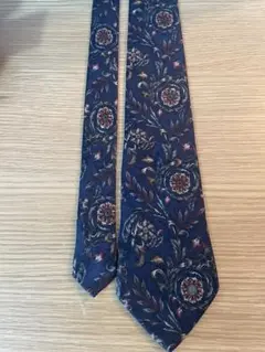 ダンヒル　花柄 ネクタイ ネイビー
