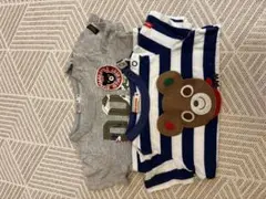 DOUBLE.B グレー Tシャツ & ストライプ Tシャツ セット