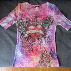 Exclusiva X ハートと翼デザイン Tシャツ XL