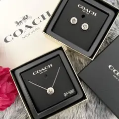新品☆COACH(コーチ) シルバー メタル ピアス ネックレス