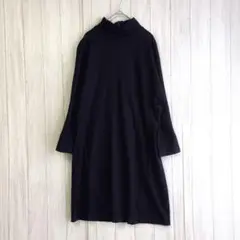 ノーリーズ　ワンピース　【38】【L相当】　紺　膝丈ワンピース　ポケット　七分袖