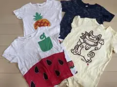 子供用Tシャツセット（パイナップル、スイカ、シーサー、恐竜）